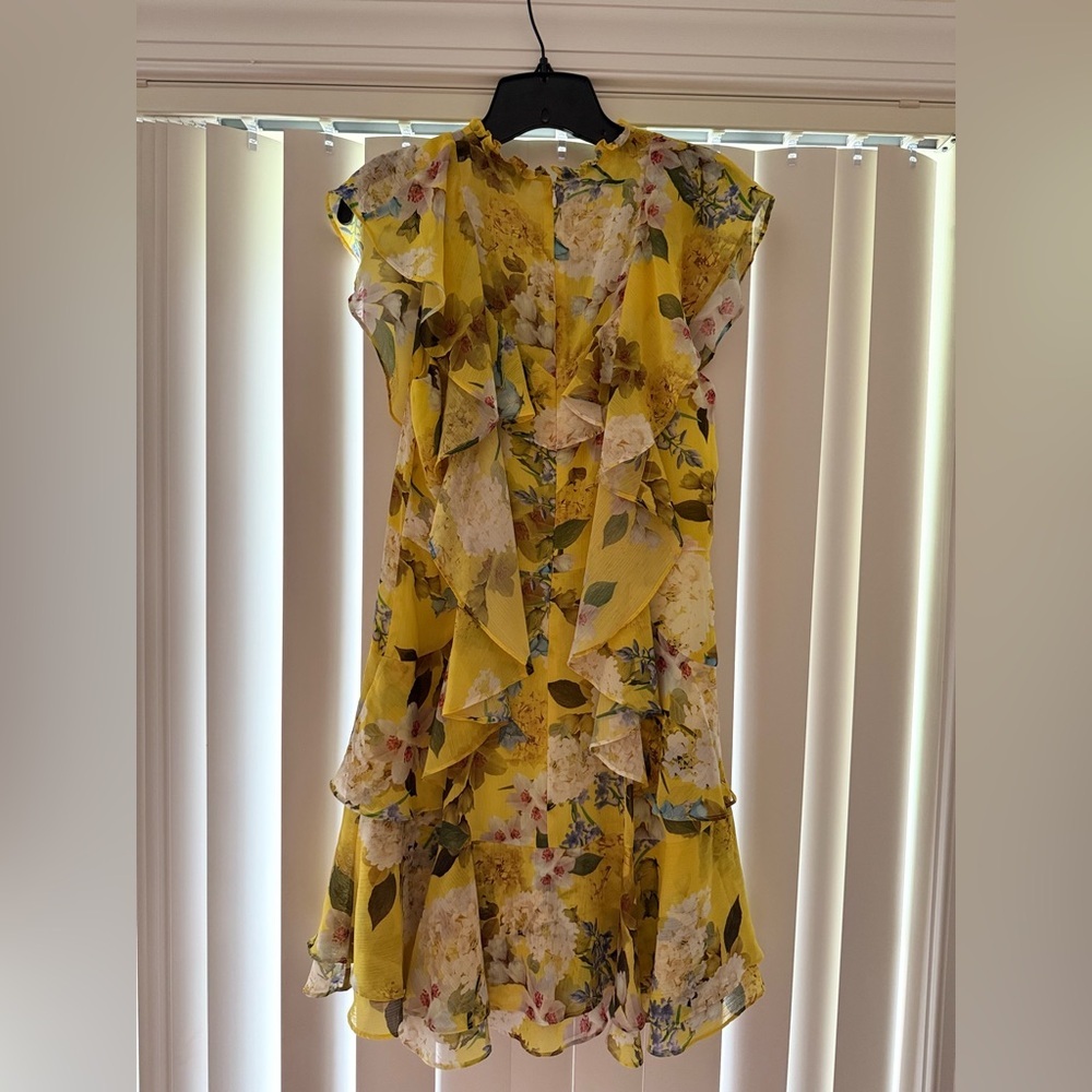 Marissa Webb Collective Ruffle Floral Mini Dress sz4 - Picture 6 of 8